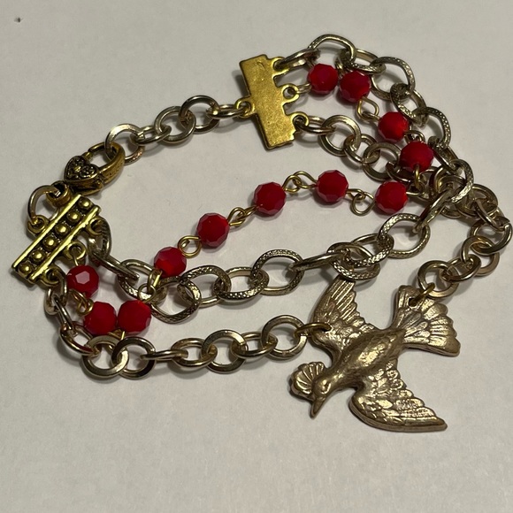 Red and bronze bracelet - Picture 2 of 4